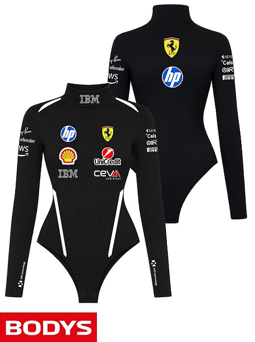 Body Feminino - Ferrari 2026 - Team - Preto