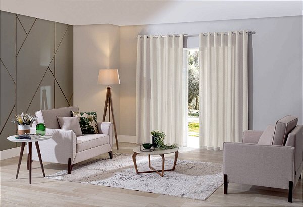 Cortina Rustica Tunis Bella Janela 4,20mx2,50m Grafiato