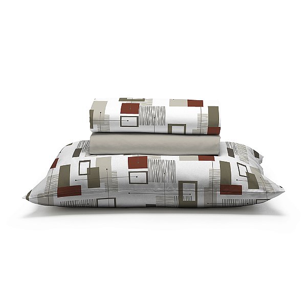 Jogo de Cama Solteiro 3 Peças 100% Algodão Percal 180 Fios Premium