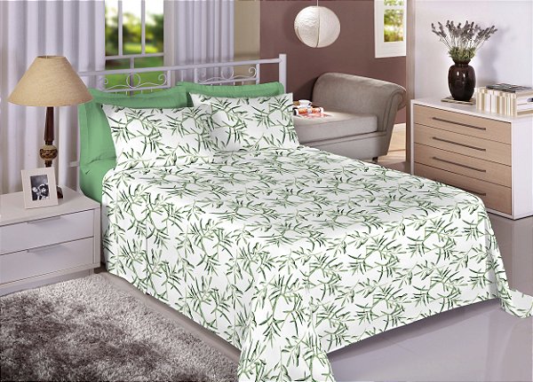 Jogo de Cama Casal 4 Peças 100% Algodão Percal 180 Fios Premium