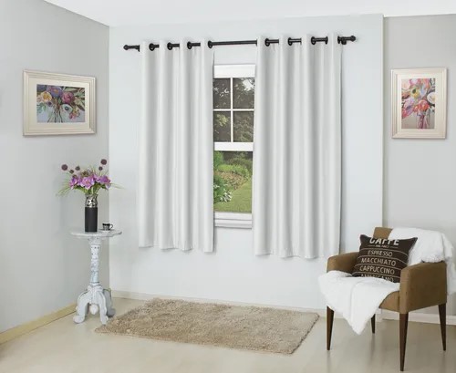 Cortina Voil C/ Blackout Pvc 2,60mx1,70m Bella Janela Lisa