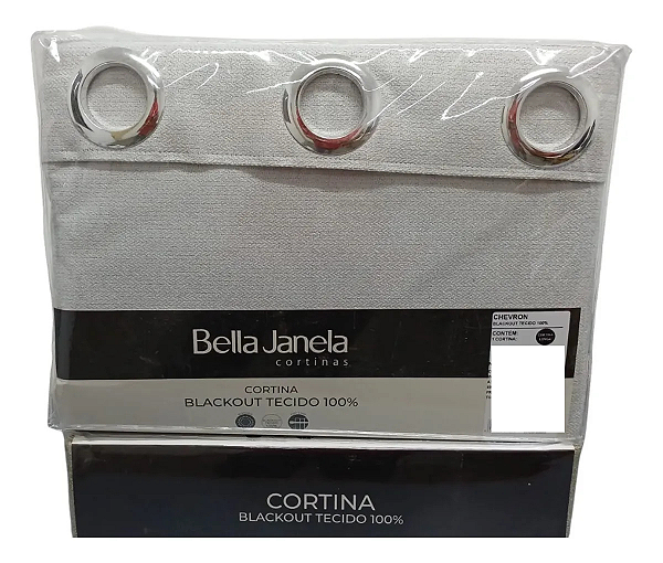 Cortina Blackout Tecido Bloqueia 100% 5,40mx2,70m Chevron Bella Janela