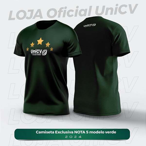Camiseta UniCV - 5 estrelas médio