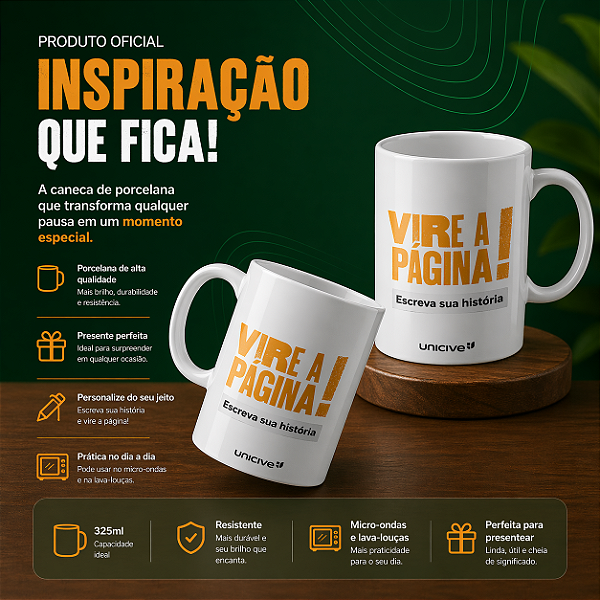 Caneca de porcelana 325ml