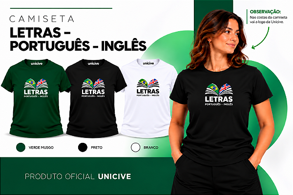 Camiseta Letras Português-Inglês