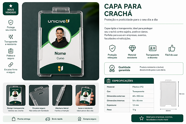 Capa para crachá