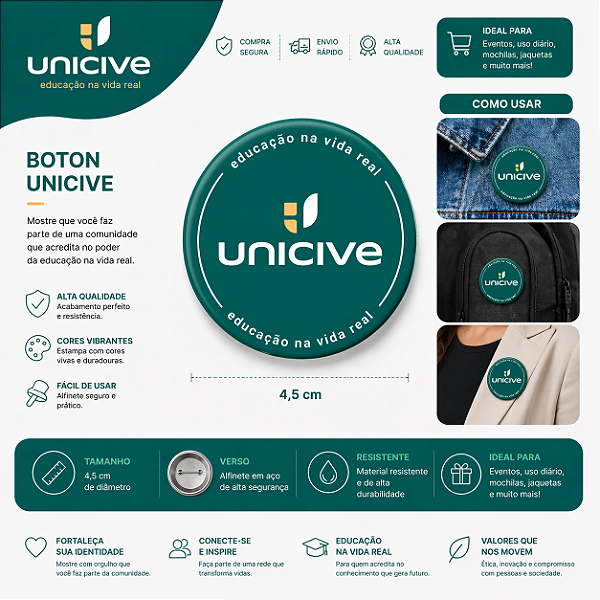 Boton Unicive (caixa c/10 unidades)