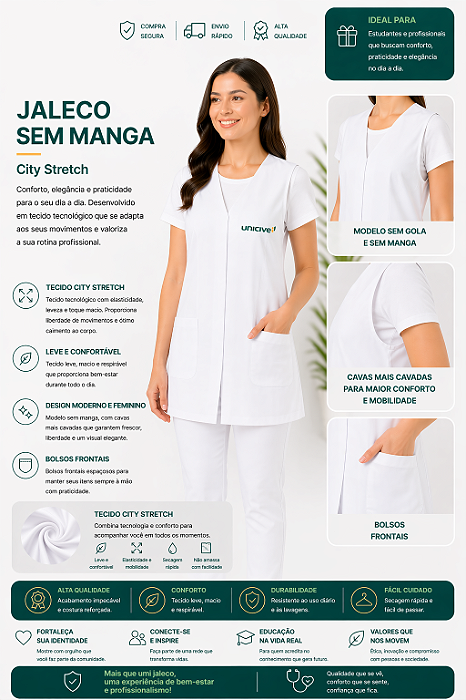 Jaleco Branco - cavado