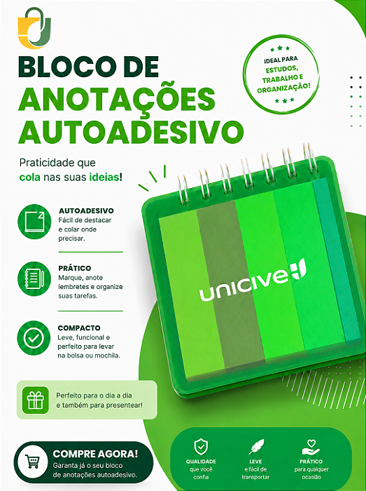 Bloco de anotações autoadesivo