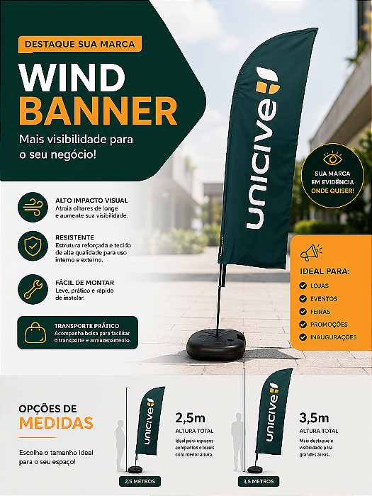 Wind banner + tripé
