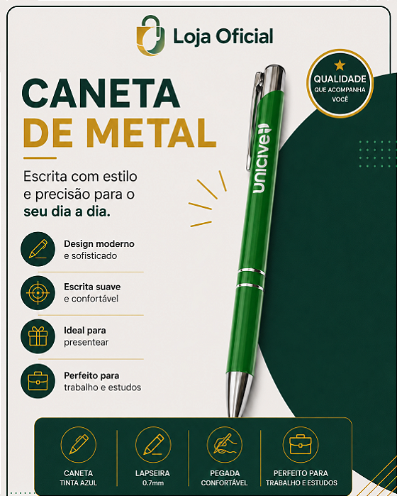 Caneta de Metal (cx c/10 unidades)