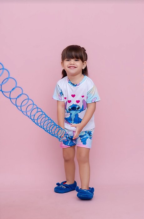 Pijama Adulto Fem Stich Lover - Curto
