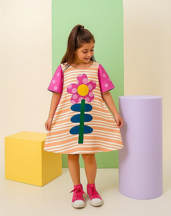 Vestido Malu Flor Rosa