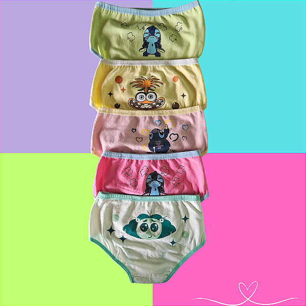 Kit de Calcinha Divertidamente e Stich