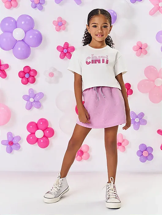 Shorts Strass Lilás Mundo Cinti