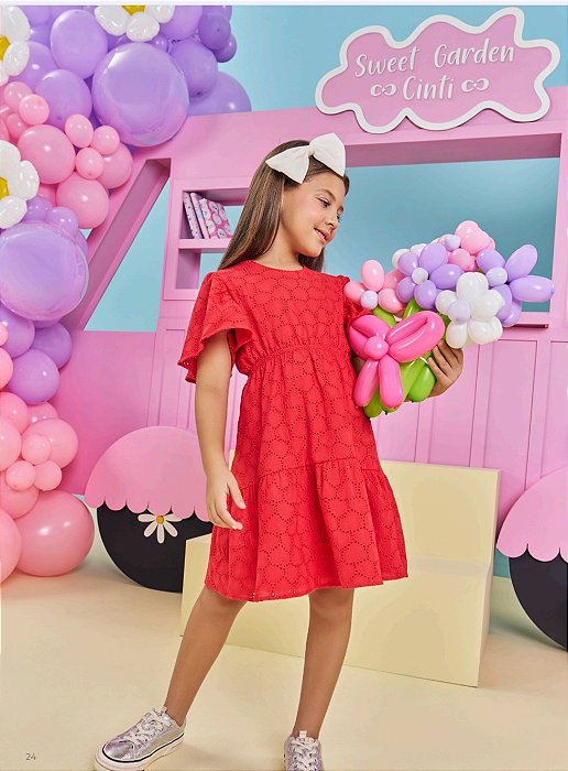 Vestido Laise Coração Vermelho Cinti