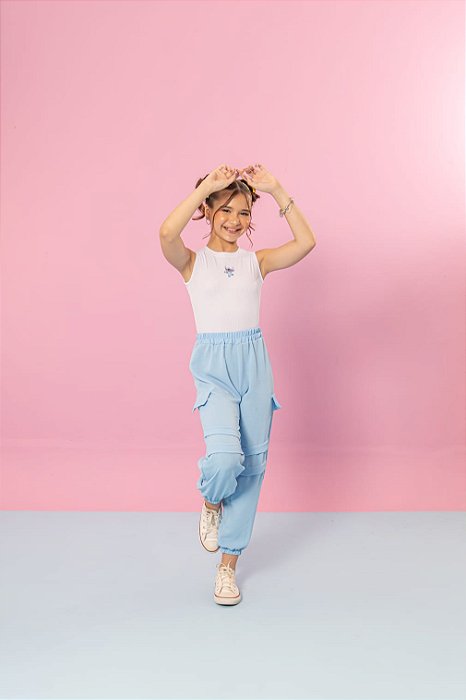 Conjunto Stitch  calça azul