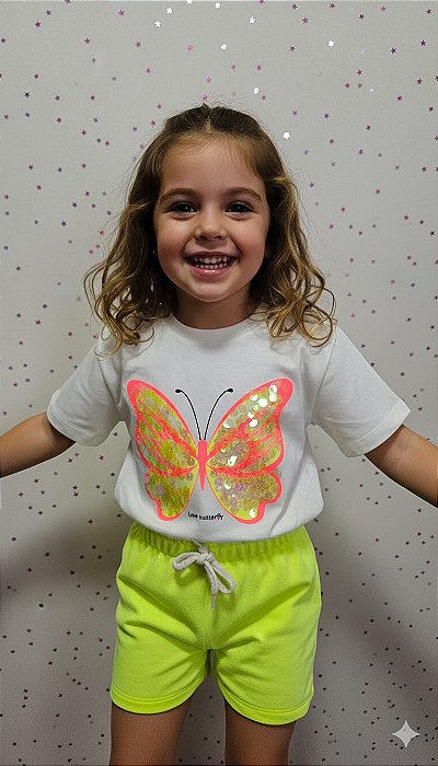 Conjunto Love Butterfly Neon