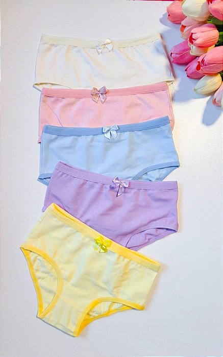 Kit 5 calcinhas lisas
