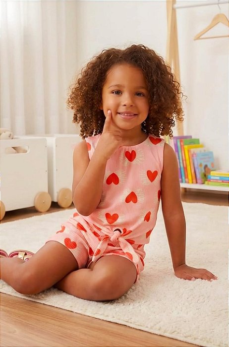 Conjunto Infantil Canelado Coraçãozinho