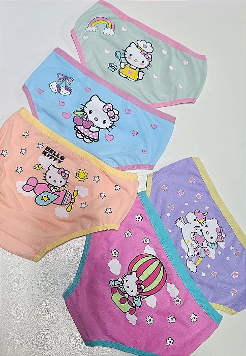Kit com 5 calcinhas hello Kitty