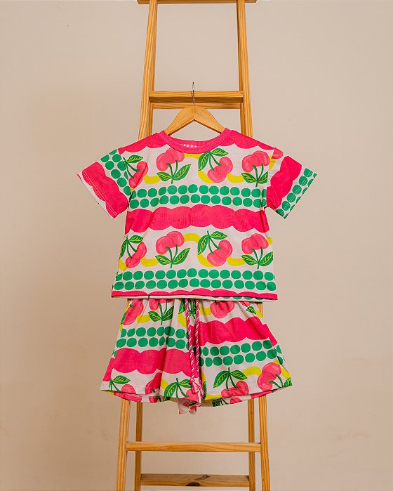 Conjunto Flor do Sol Cereja