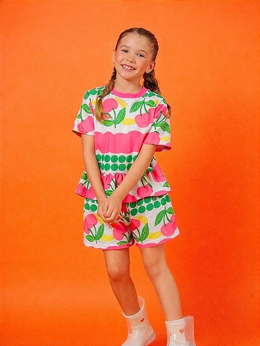 Conjunto Flor do Sol Cereja