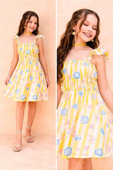VESTIDO CLARISE ESTRELA DO MAR