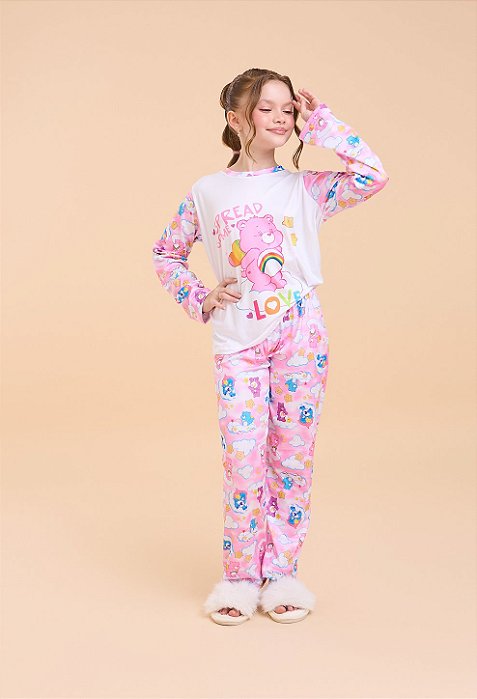 Pijama Ursinho Carinhoso Rosa Bebê