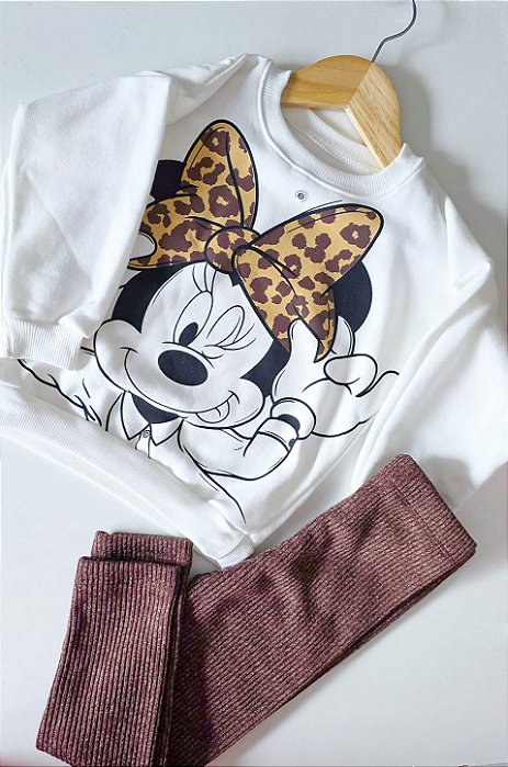 Moletom Infantil Minnie Marrom para Meninas