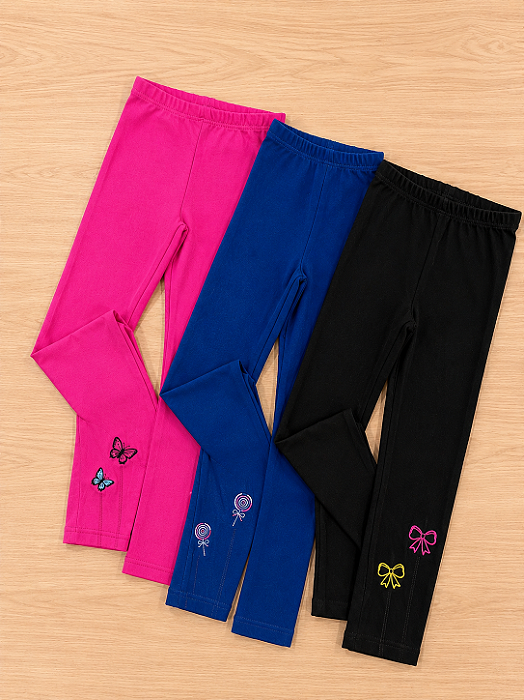 Legging Infantil Feminina em Cotton - Tamanhos 2 ao 14
