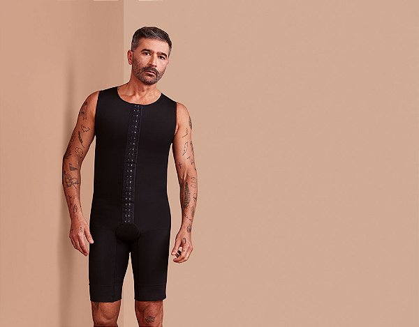 JUMP REDUCE - MODELADOR MASCULINO PÓS CIRÚRGICO 1/2 PERNA ALÇA LARGA
