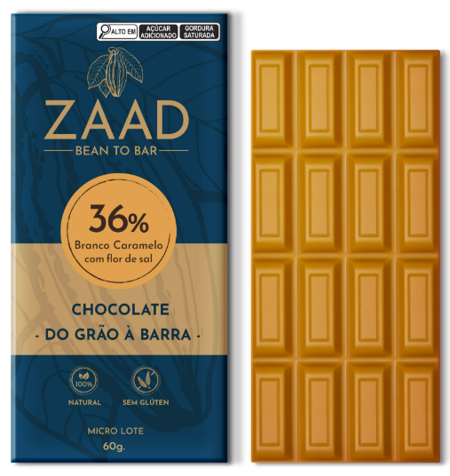 Chocolate Branco 36% Caramelo com Flor de Sal 60g - ZAAD