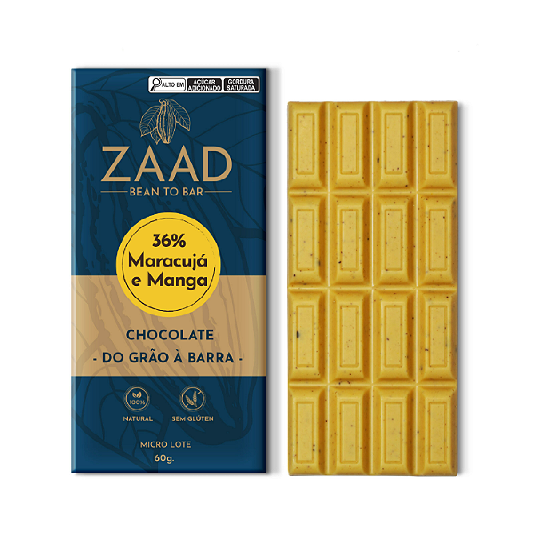 Chocolate 36% Maracujá e Manga 60g - ZAAD