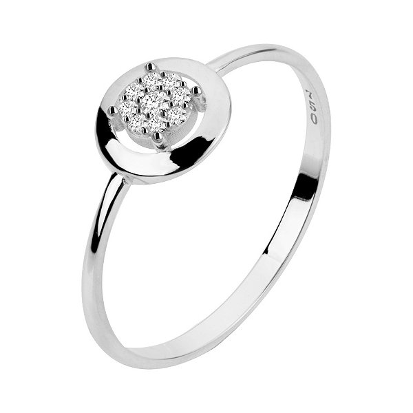 Anel Cindy Pave Circulo Ouro 18k Diamante