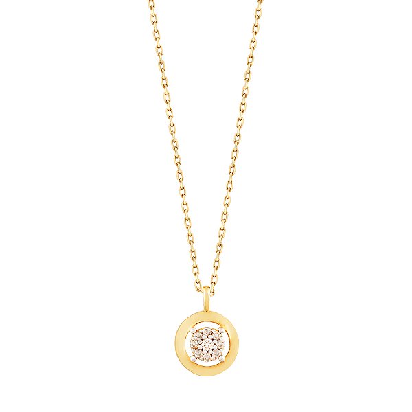 Colar Cindy Pave Circulo Ouro 18k Diamante