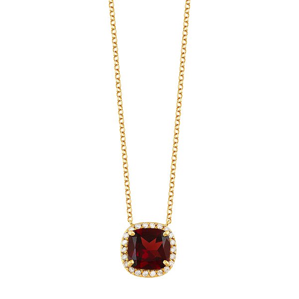 Colar Ouro 18k Granada e Diamante