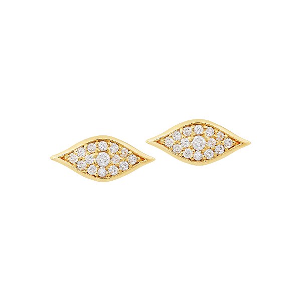 Brinco Ouro 18k Losango com Diamante
