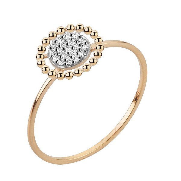 Anel Pave Circulo Lou Ouro 18k Diamante