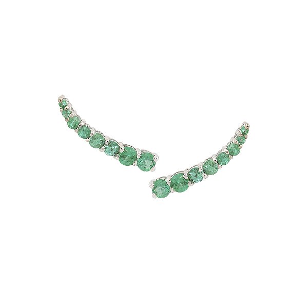 Brinco Ear Cuff Nice Ouro 18k Esmeralda