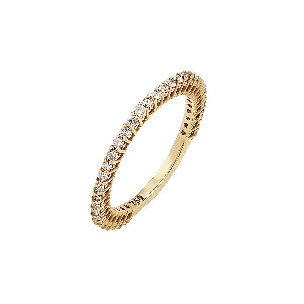Alianca Ouro 18k Diamante
