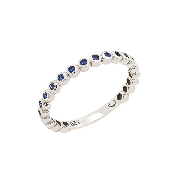 Alianca Bro Ouro 18k Safira Azul