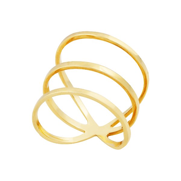 Anel Triplo Ouro 18k