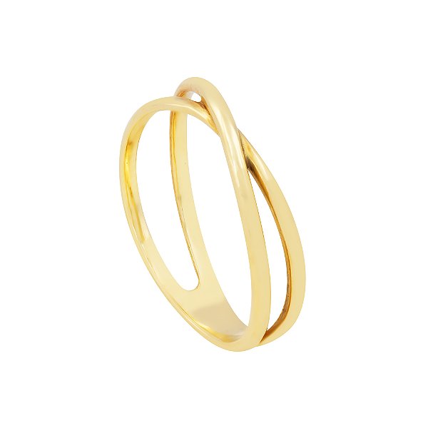 Anel Aro Duplo Ouro 18k