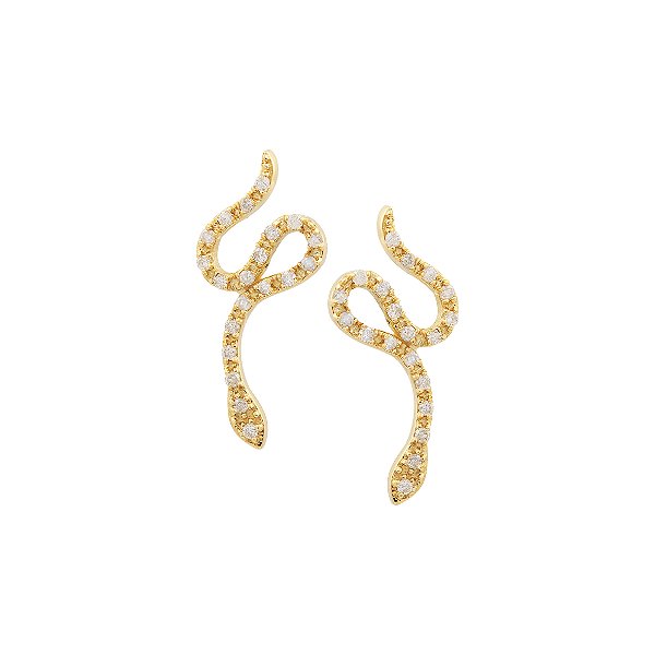 Brinco Serpente Ouro 18k Diamantes