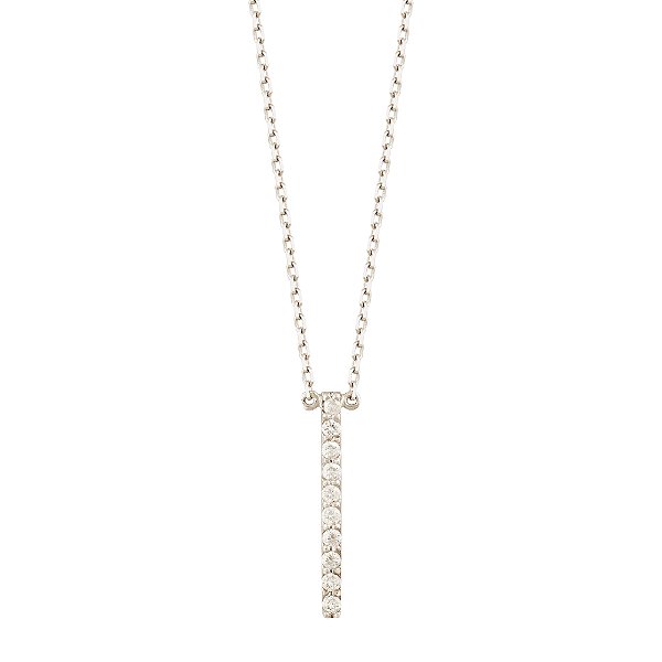 Colar Linear Ouro 18k Diamante