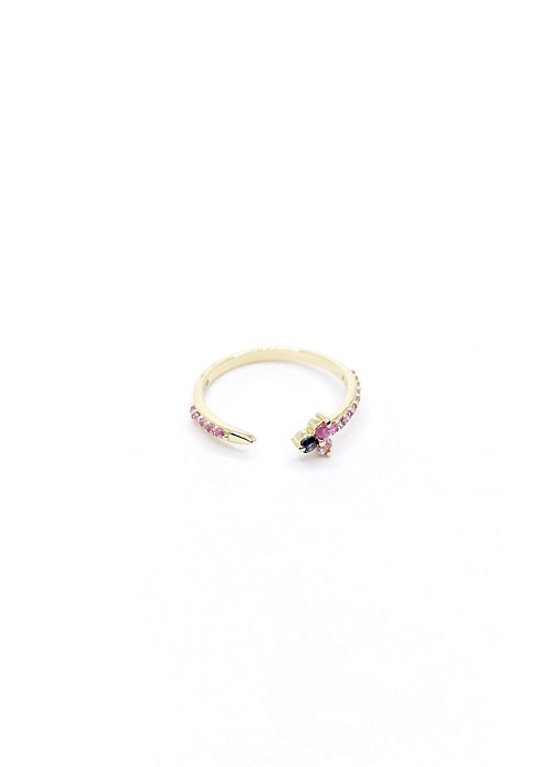 Anel Seta Ouro 18k Safiras Coloridas
