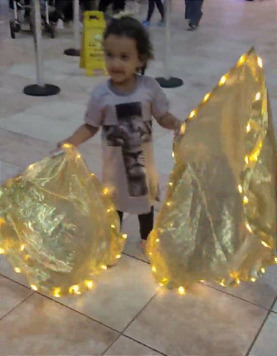 Par flags dourada com led