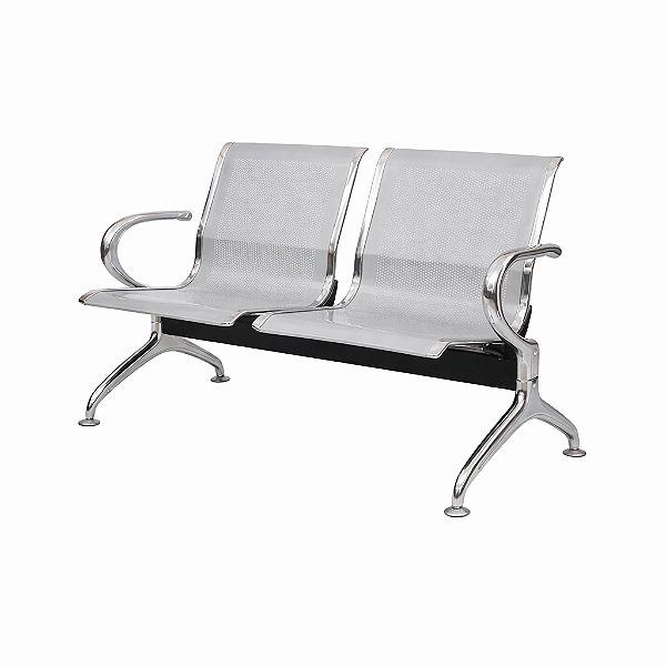 Cadeira Longarina Aeroporto 2 Lugares Cromada - 33107 - Casa das Cadeiras Anápolis