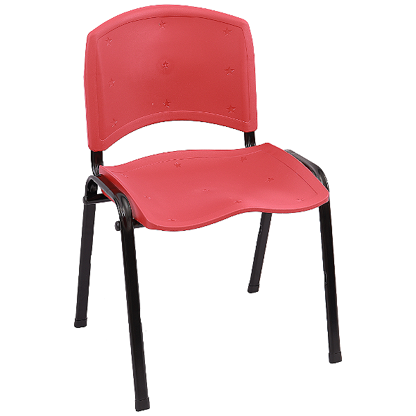 Cadeira Plástica de Plástico Fixa Anatômica Empilhável VERMELHA - 12073 - Casa das Cadeiras Anápolis